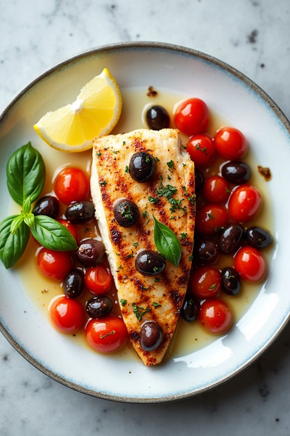 swordfish with tomato olives