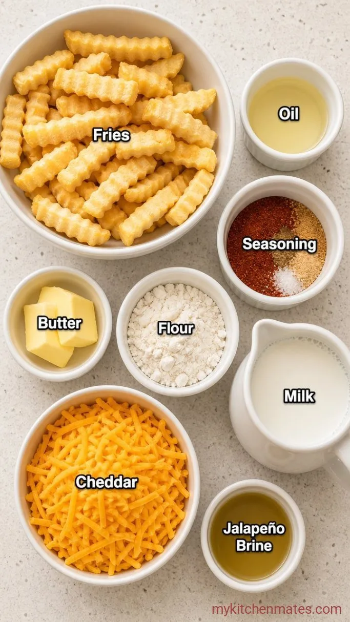 Crispy Homemade Taco Bell Nacho Fries with Nacho Cheese Sauce Ingredients