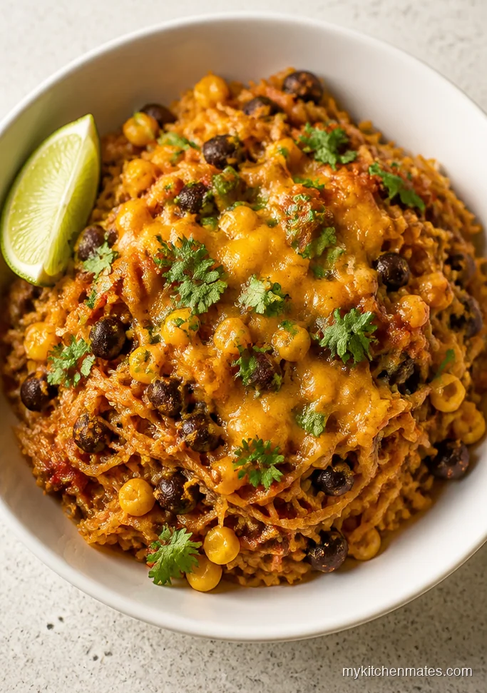 Taco Black Bean Spaghetti Squash Skillet