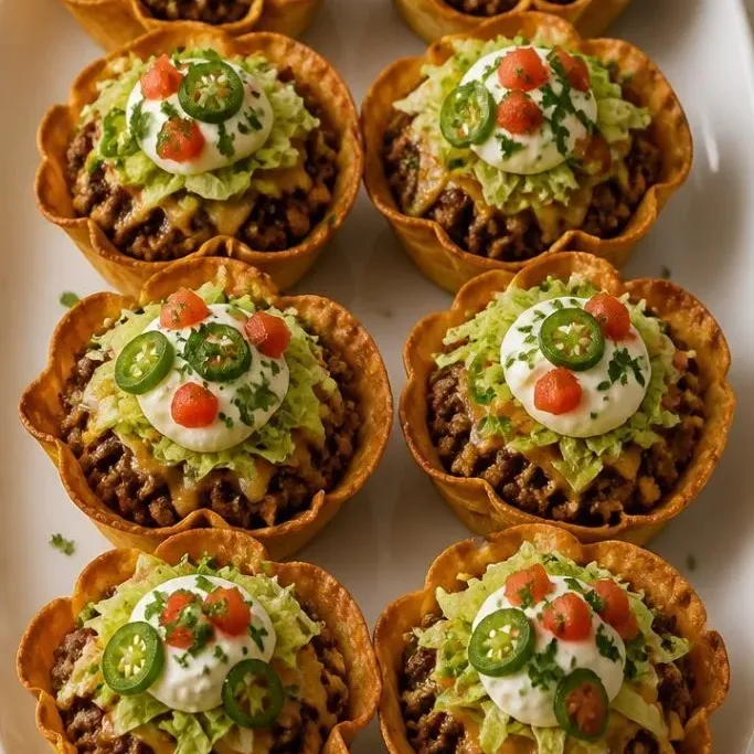 Taco Cups with Tortillas Muffin Tins