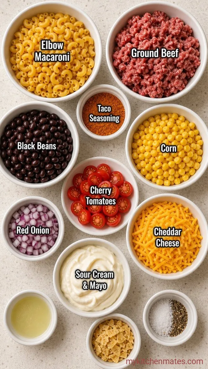 20-Minute Taco Pasta Salad Ingredients