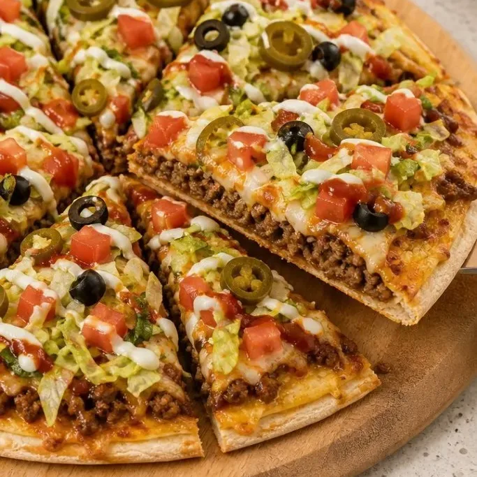 15-Minute Taco Pizza with Tortillas Taco Pizza with Tortillas
