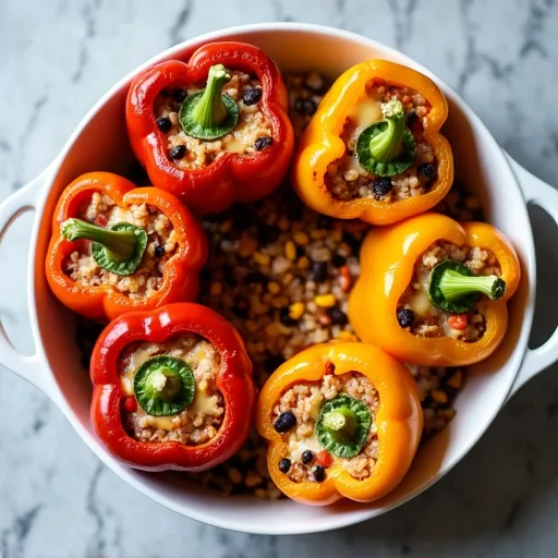 Taco-Seasoned Ground Turkey Stuffed Peppers