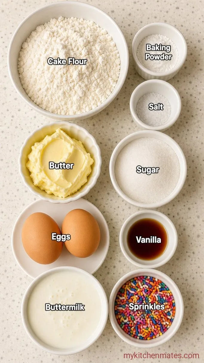Taylor Swift Bento Cake (Mini Funfetti Layer Cake) Ingredients