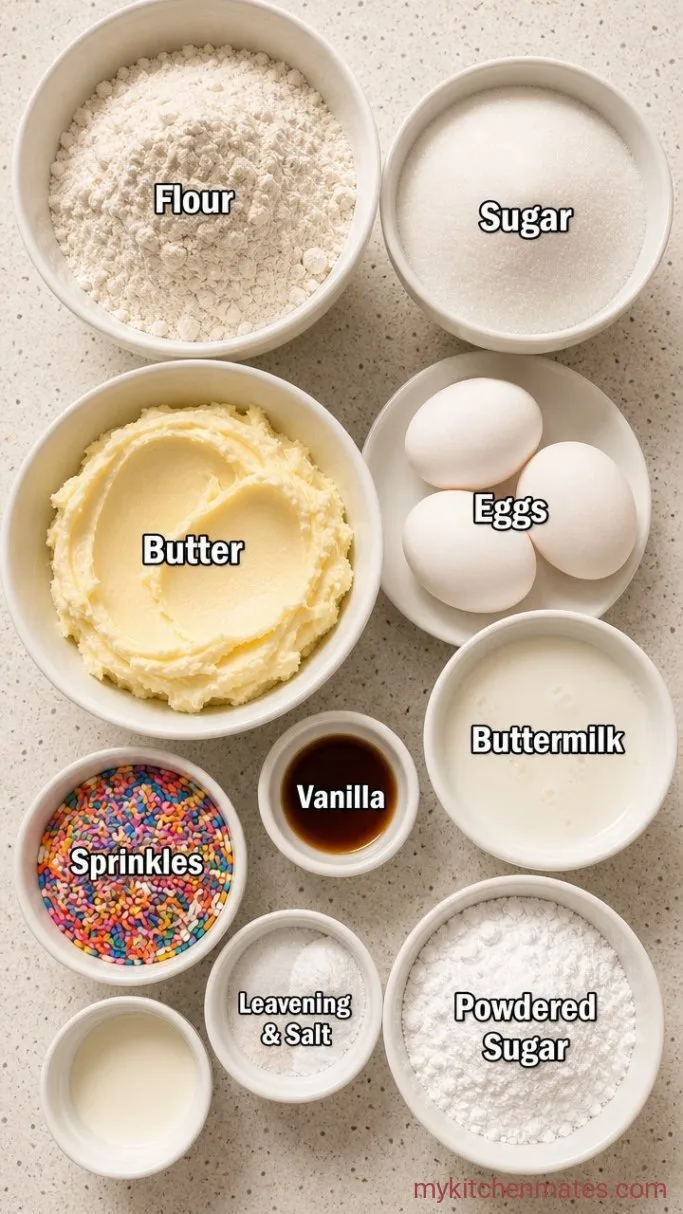 Taylor Swift Birthday Cake (Funfetti Layer Cake with Vanilla Buttercream) Ingredients