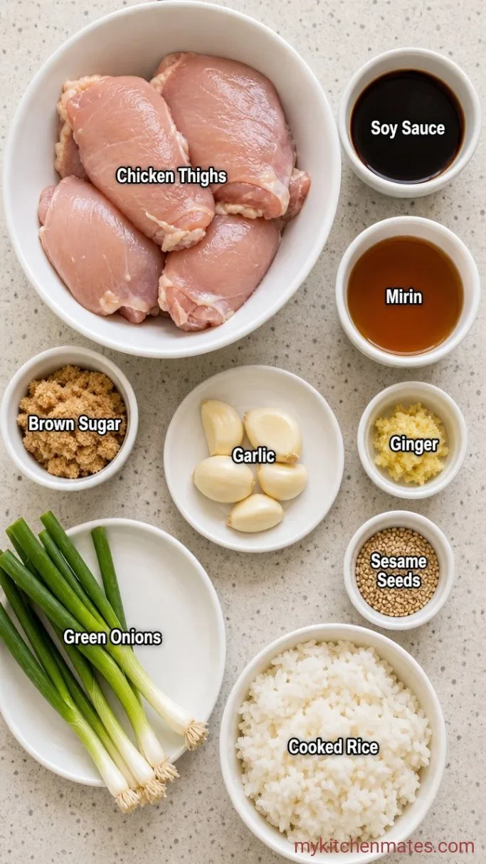 30-Minute Teriyaki Chicken Rice Bowl Ingredients