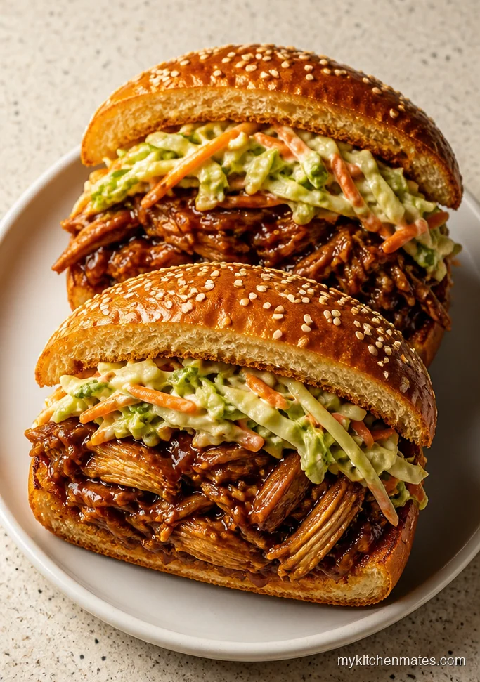 11 Crockpot Chicken Sandwich Recipes for Easy Weeknight Wins Teriyaki Chicken Sandwiches with Crunchy Slaw