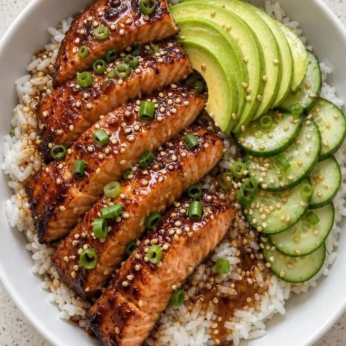 Sticky Teriyaki Salmon Bowl Teriyaki Salmon Bowl