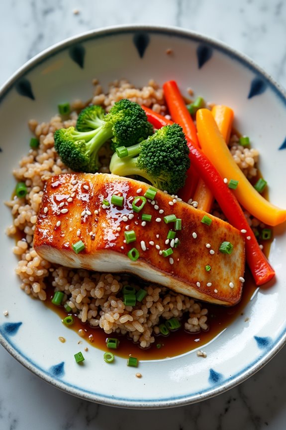 teriyaki cod with vegetables
