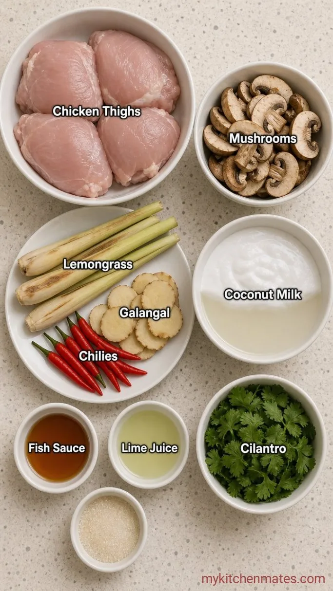 30-Minute Thai Chicken Soup (Tom Kha Gai) Ingredients