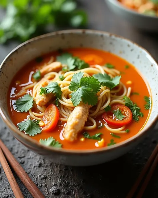 Thai Coconut Chicken Noodle Soup