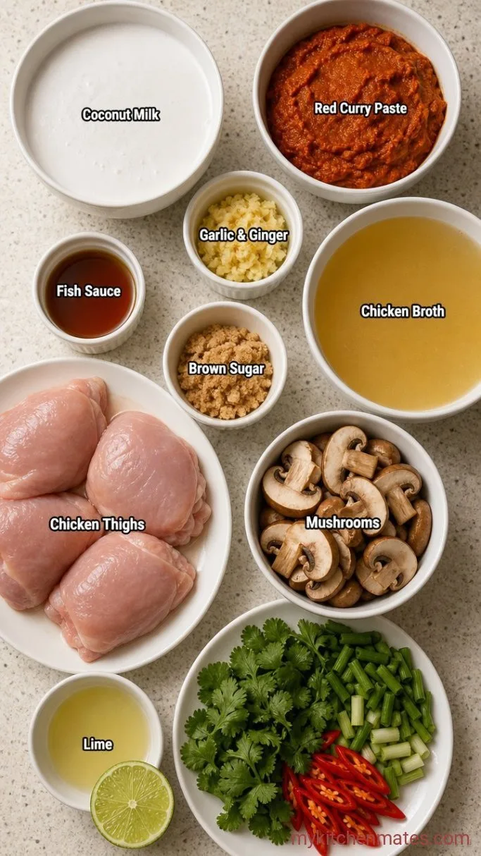 30-Minute Creamy Thai Coconut Chicken Soup Ingredients