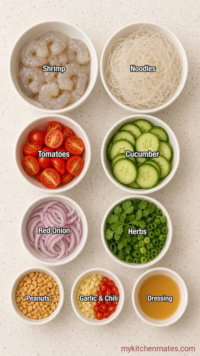 15-Minute Spicy Thai Glass Noodle Salad (Yum Woon Sen) Ingredients