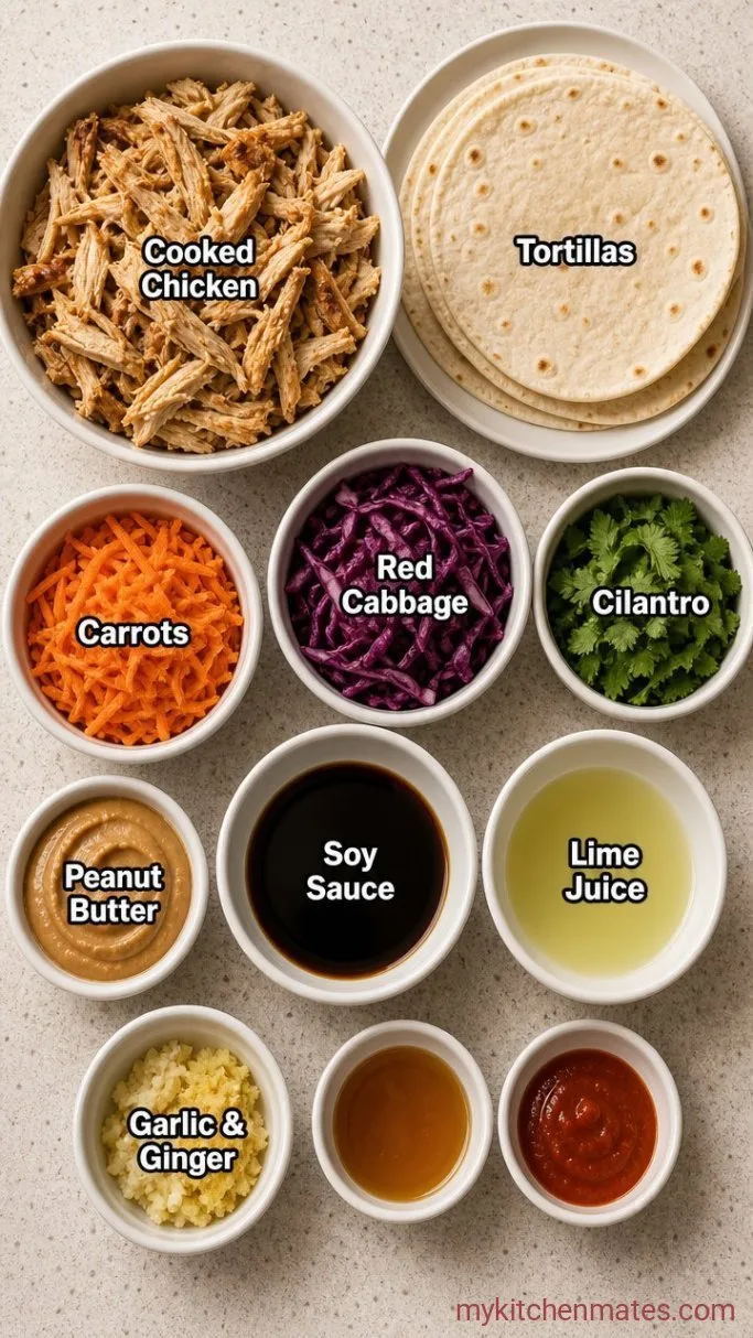Quick Thai Peanut Chicken Wraps Ingredients