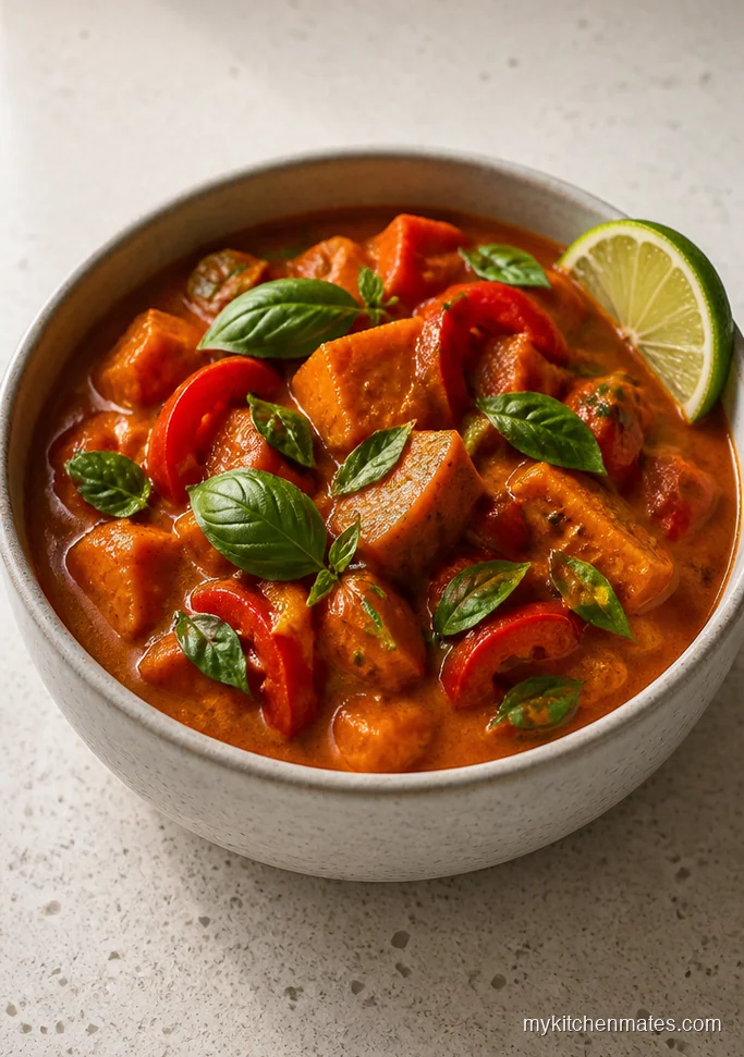 Thai Red Curry Sweet Potatoes and Peppers