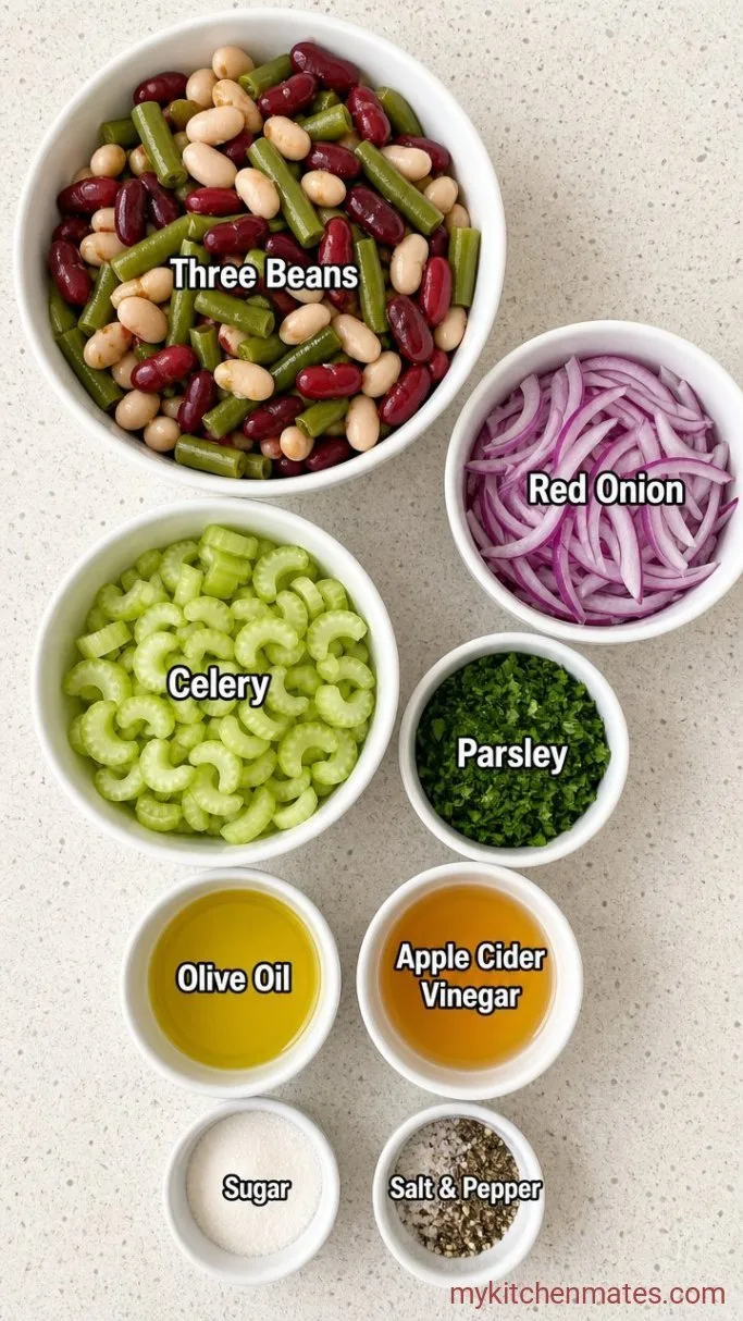15-Minute Classic Three Bean Salad Ingredients