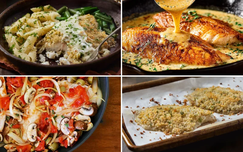 10 Best Baked Tilapia Recipes That'll Make You Love Fish Again tilapia-recipes-baked collage