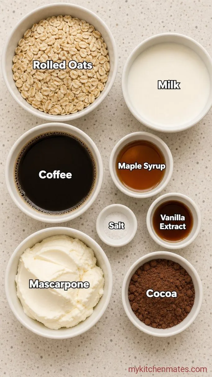 Make-Ahead Tiramisu Overnight Oats Ingredients