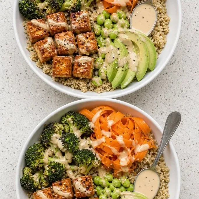 Crispy Baked Tofu Buddha Bowl Tofu Buddha Bowl