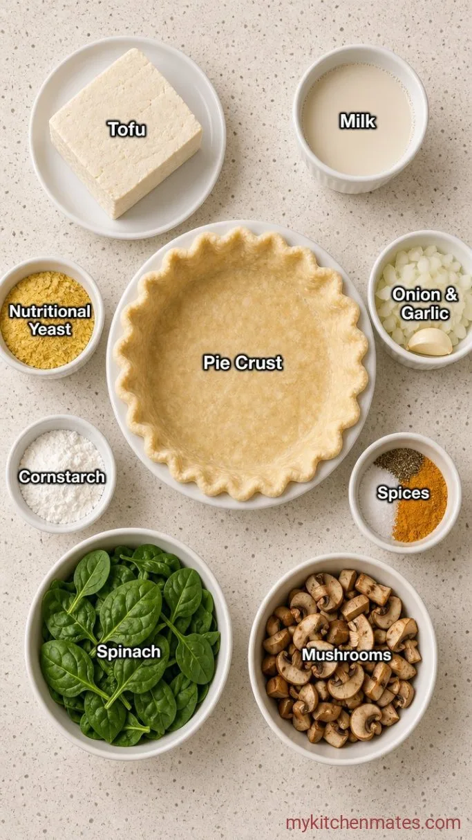 Creamy Vegan Tofu Quiche (Just 7 Ingredients) Ingredients