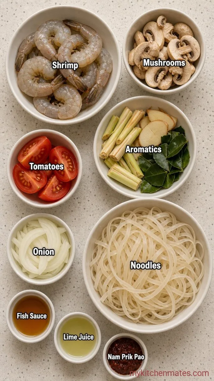 Spicy Tom Yum Noodle Soup in 15 Minutes Ingredients