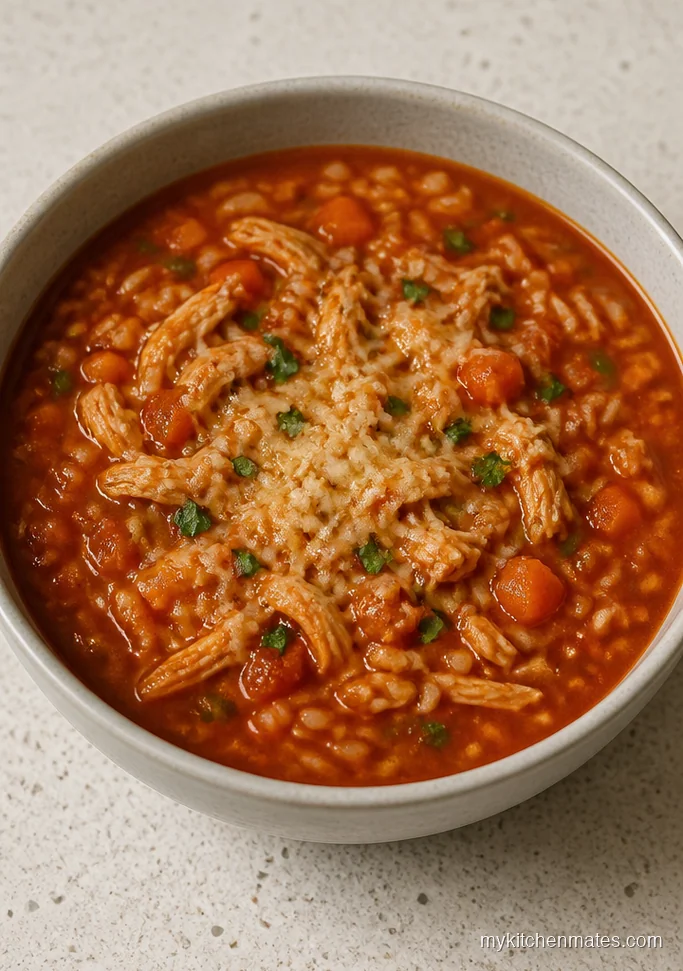 Tomato Parmesan Chicken and Rice Soup