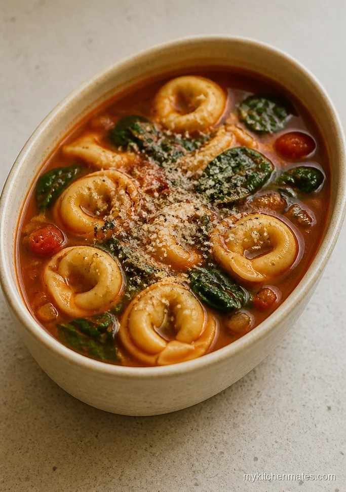 Tortellini Soup with Spinach