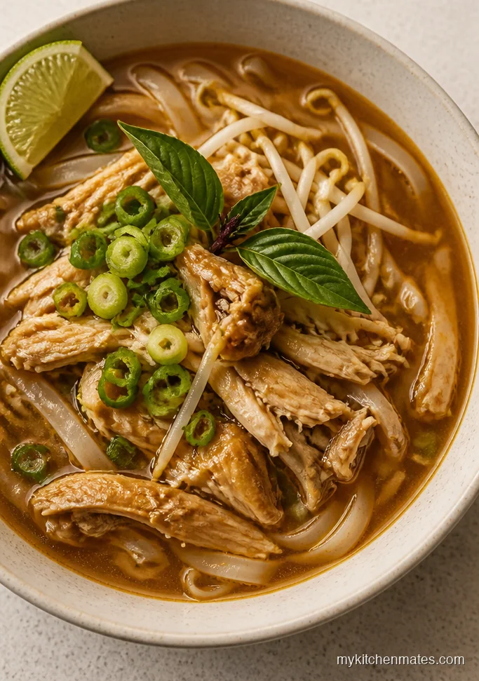 Traditional Chicken Rice Noodle Soup