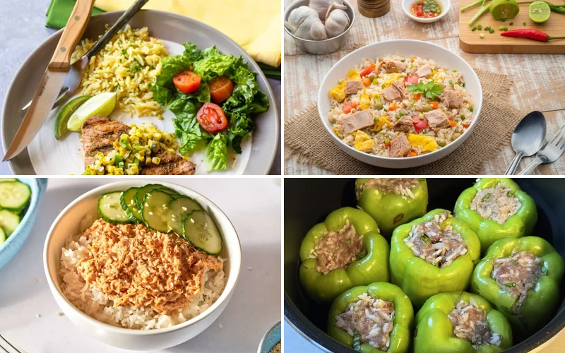 tuna-and-rice-recipes collage