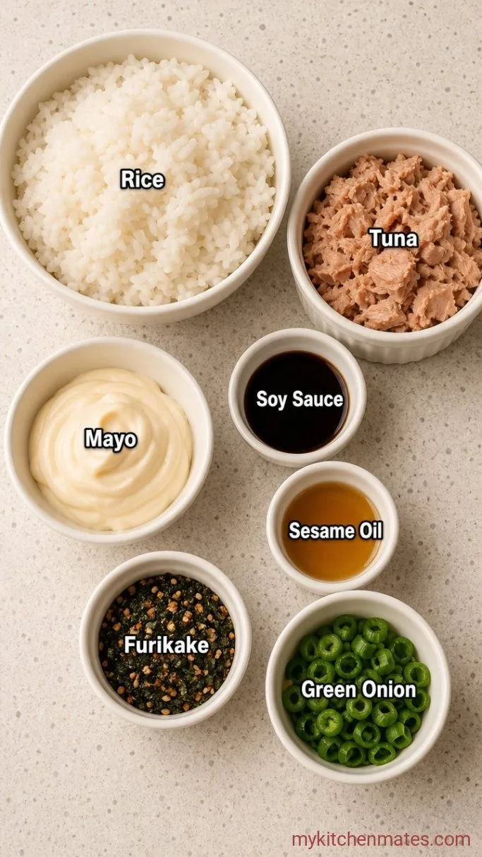 5-Minute Tuna Mayo Rice Bowl Ingredients