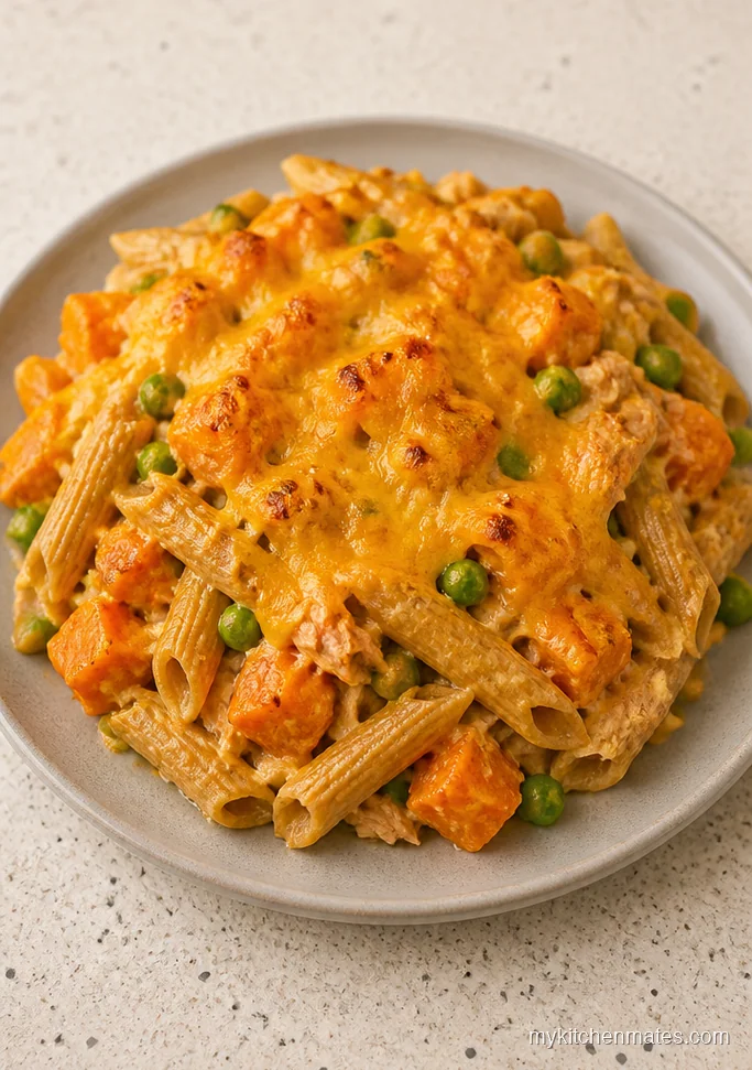 Tuna Sweet Potato Pasta Bake