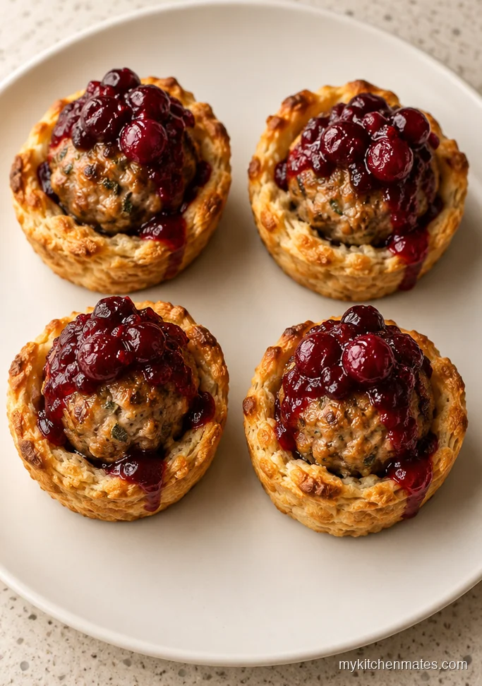 Turkey and Cranberry Meatball Cups
