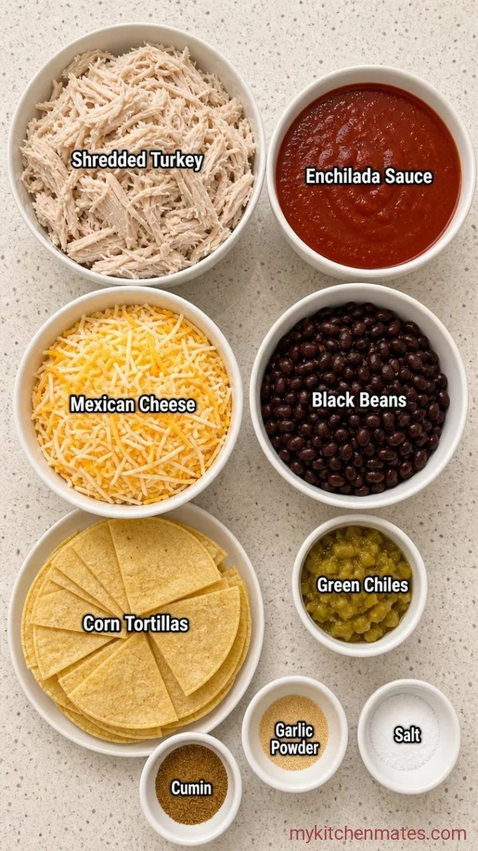Leftover Turkey Enchilada Casserole Ingredients