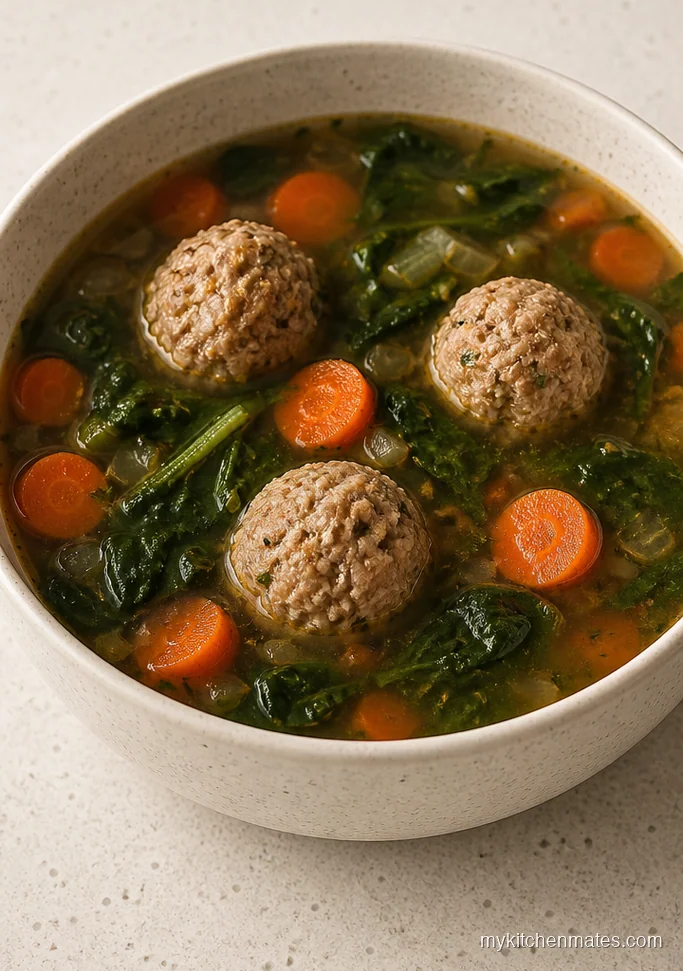 Turkey Meatball and Spinach Soup