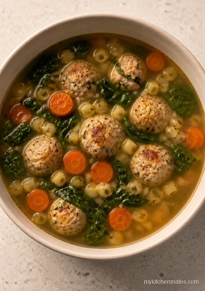 Turkey Meatball and Spinach Soup