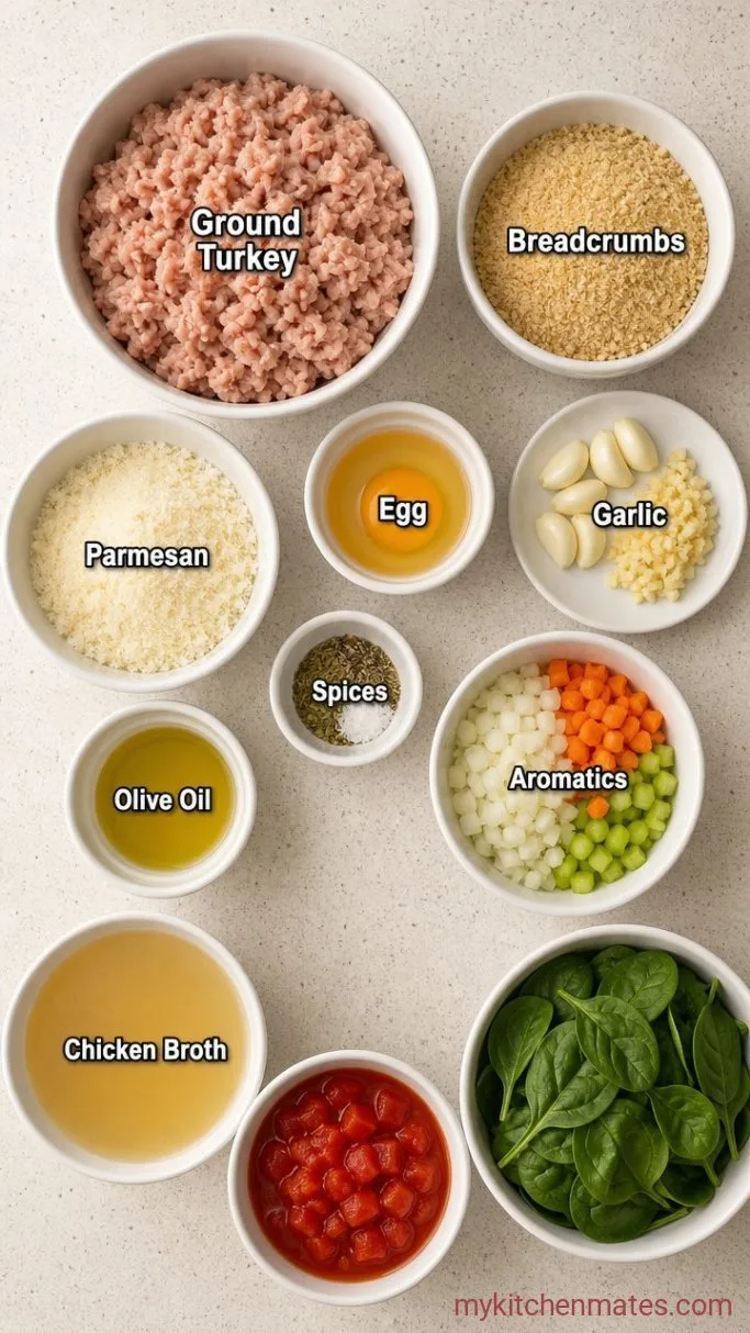 30-Minute Turkey Meatball Soup Ingredients
