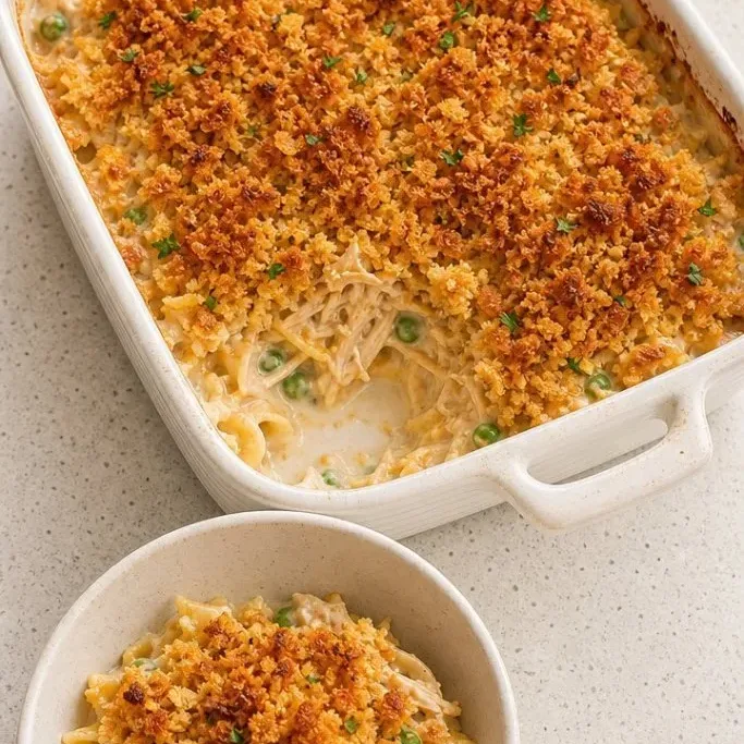 Creamy Turkey Noodle Casserole (No Canned Soup) Turkey Noodle Casserole