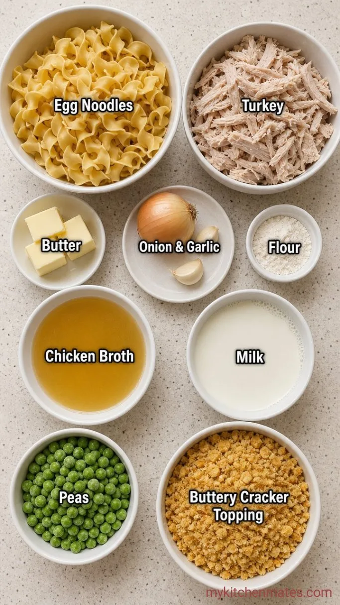 Creamy Turkey Noodle Casserole (No Canned Soup) Ingredients