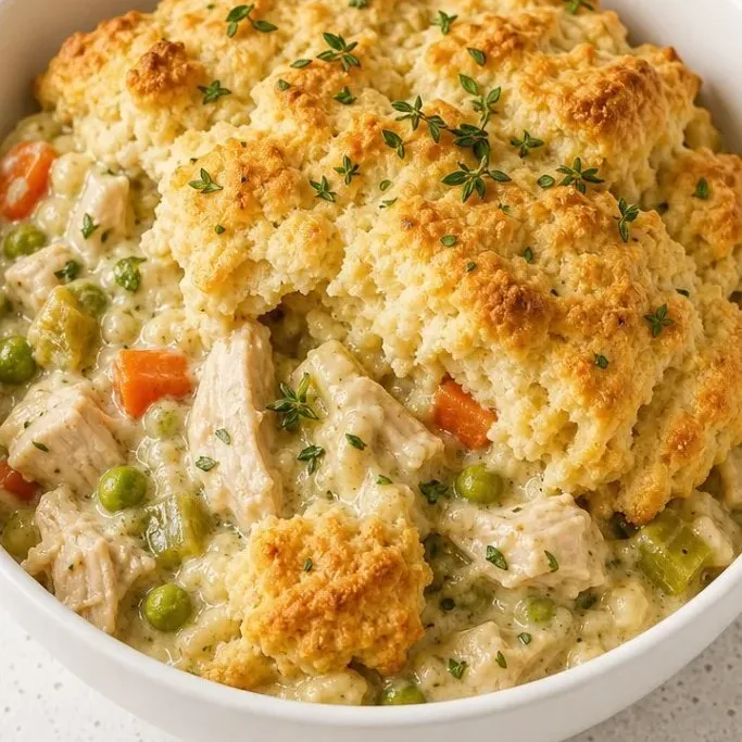 One-Skillet Turkey Pot Pie With Biscuits Turkey Pot Pie With Biscuits