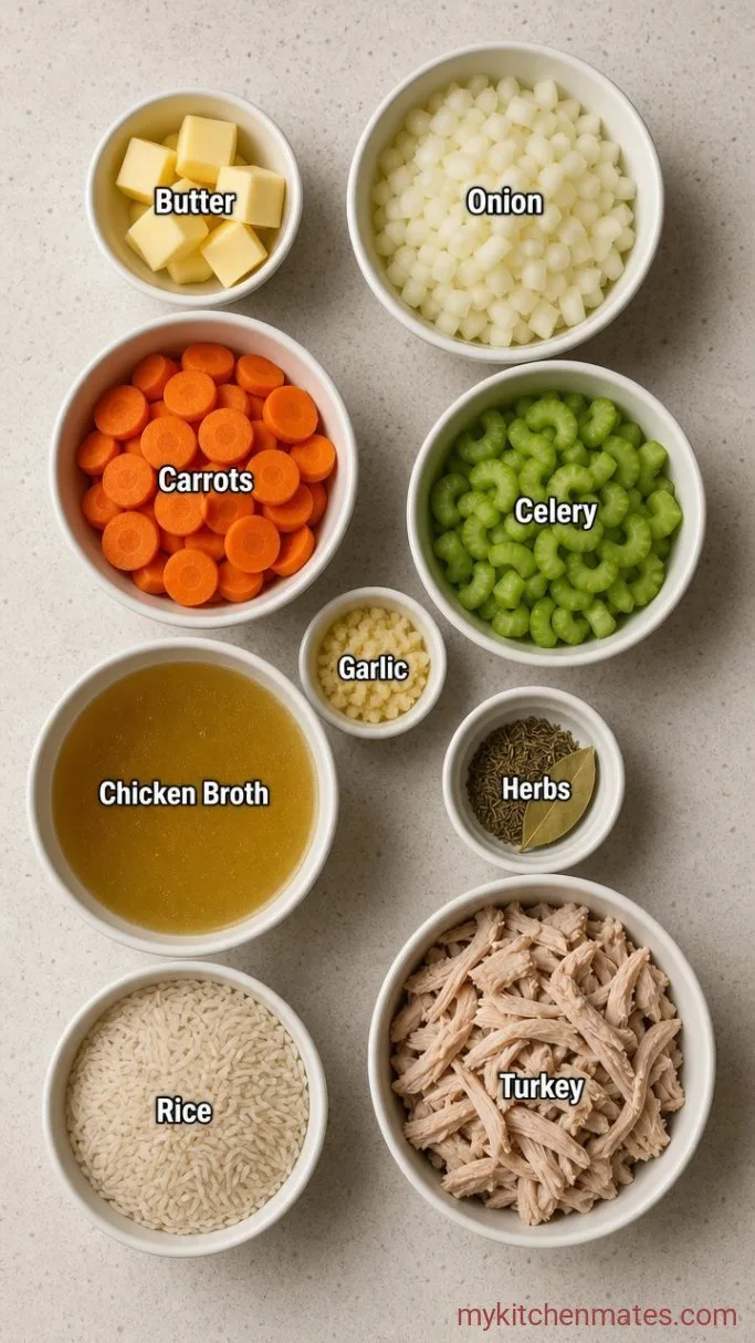 Easy Leftover Turkey Rice Soup Ingredients