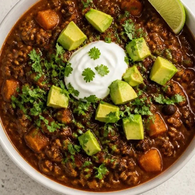 One-Pot Turkey Sweet Potato Chili turkey sweet potato chili_featured_xup