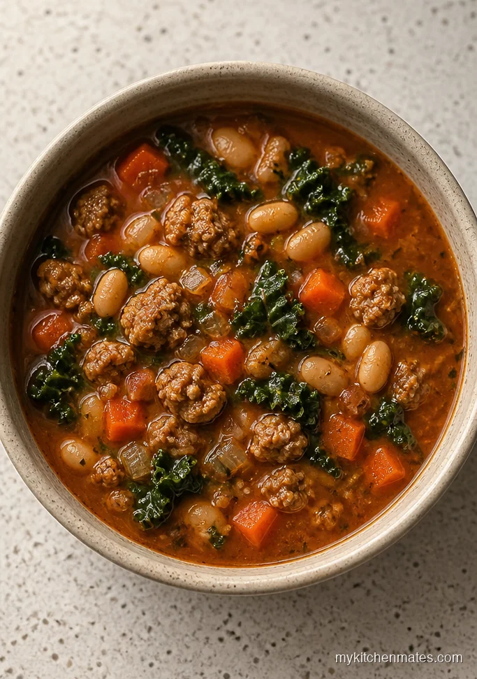 Tuscan Turkey Sausage and White Bean Soup