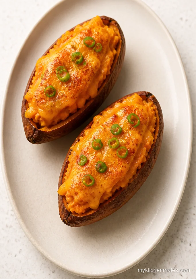Twice-Baked Sweet Potatoes with Scallions