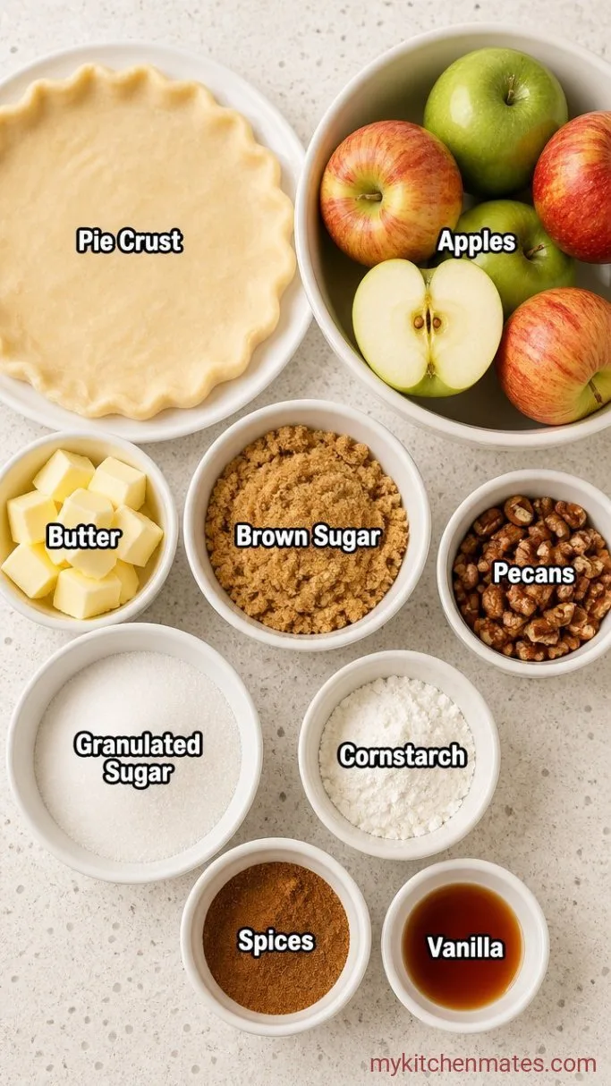 Sticky Caramel Upside Down Apple Pie Ingredients