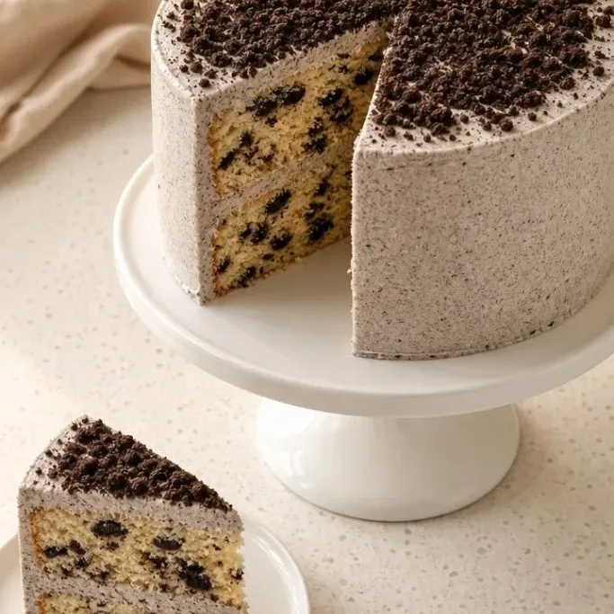 Vanilla Oreo Cake with Cookies and Cream Frosting Vanilla Oreo Cake