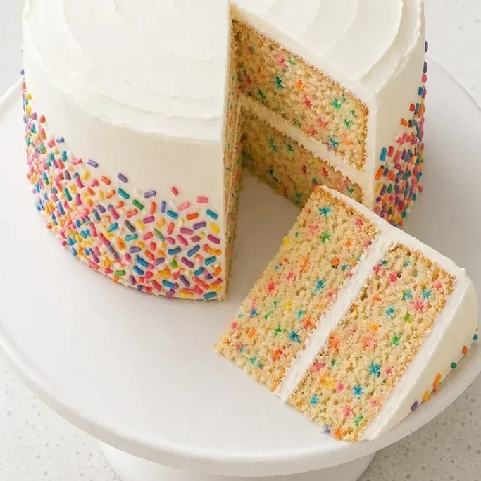 Soft and Fluffy Vanilla Sprinkle Cake Vanilla Sprinkle Cake