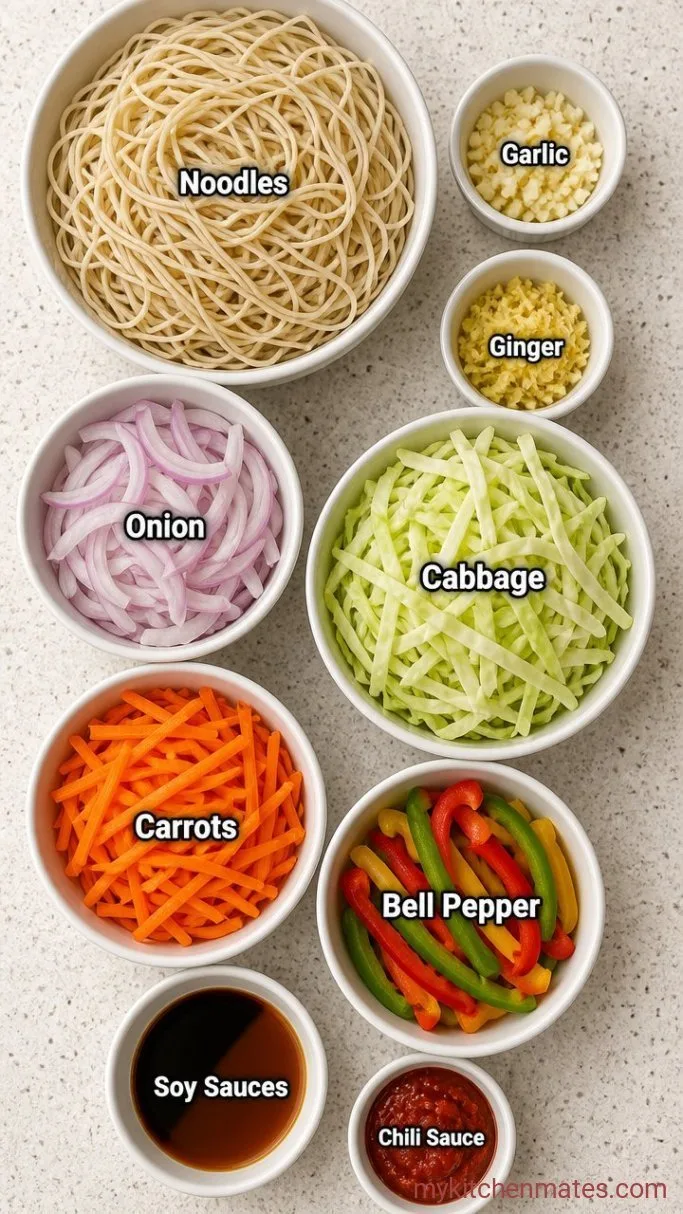 Quick Veg Hakka Noodles: 15-Minute Indo-Chinese Stir-Fry Ingredients