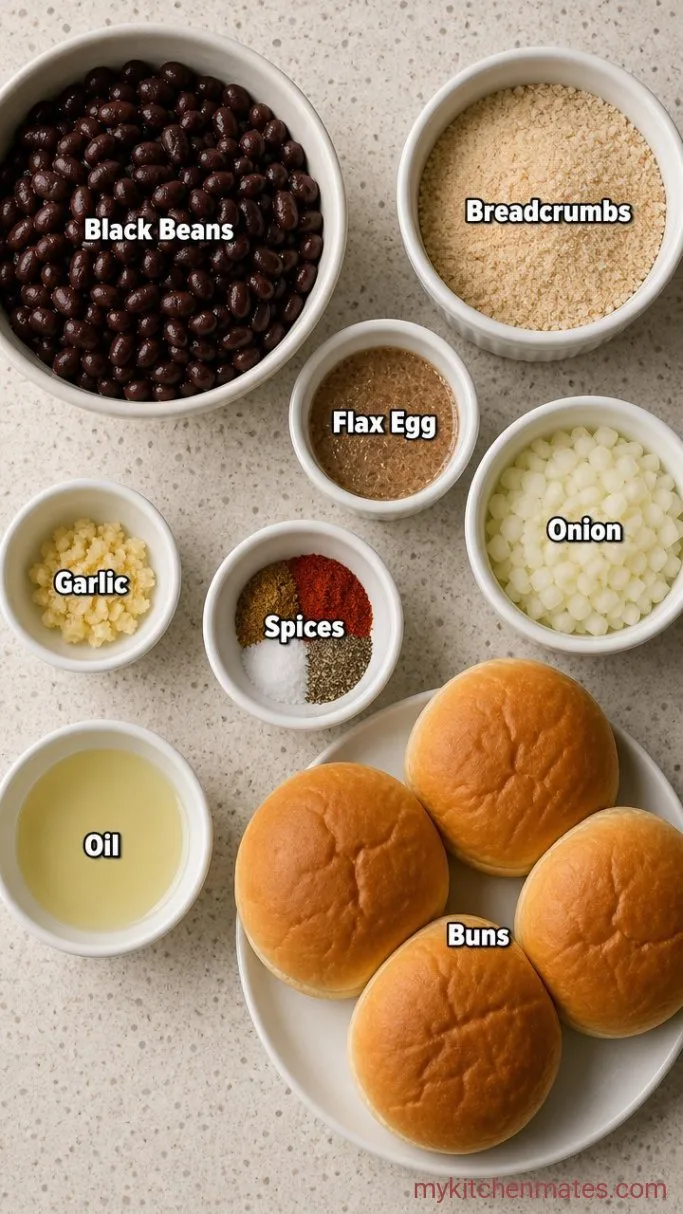 Firm Vegan Black Bean Burgers Ingredients