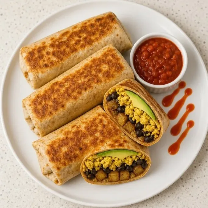 Hearty Vegan Breakfast Burrito with Tofu Scramble Vegan Breakfast Burrito