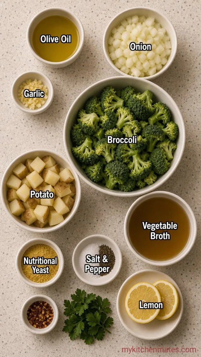 Creamy Vegan Broccoli Soup (Ready in 30 Minutes) Ingredients